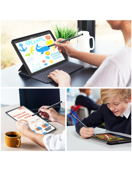 Pasyvus rašiklis, skirtas išmaniojo telefono planšetiniam kompiuteriui, juodas