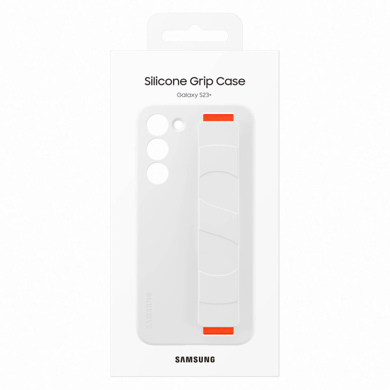 Silikoninis dėklas su riešo dirželiu Samsung Galaxy S23+, baltas