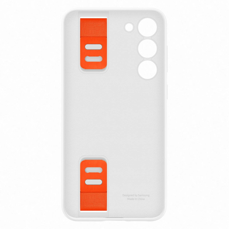 Silikoninis dėklas su riešo dirželiu Samsung Galaxy S23+, baltas