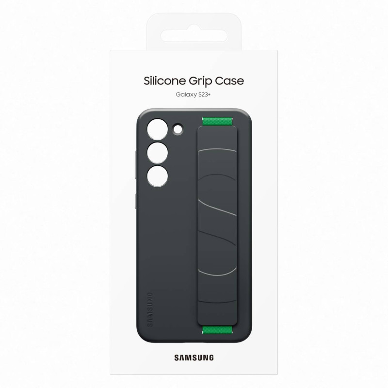 Silikoninis dėklas su riešo dirželiu Samsung Galaxy S23+, juodas