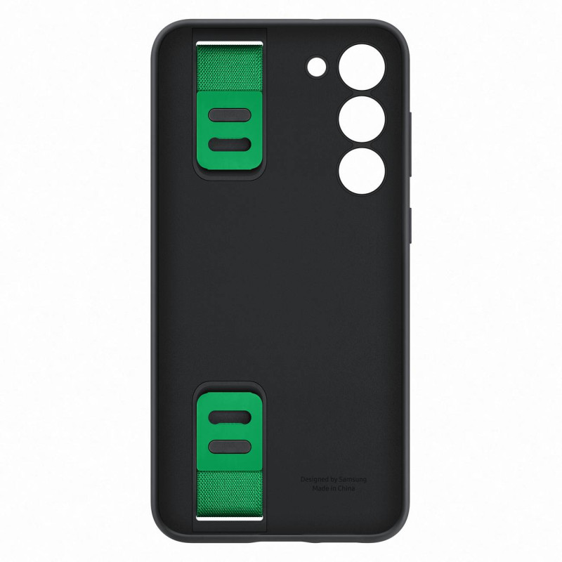 Silikoninis dėklas su riešo dirželiu Samsung Galaxy S23+, juodas