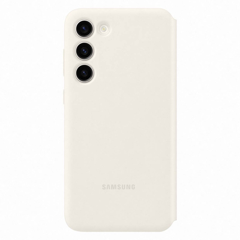 „Samsung Galaxy S23+ Smart View“ piniginės dėklas, kreminis