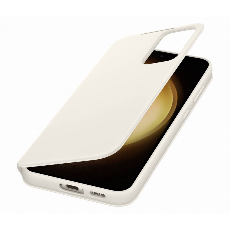 „Samsung Galaxy S23+ Smart View“ piniginės dėklas, kreminis