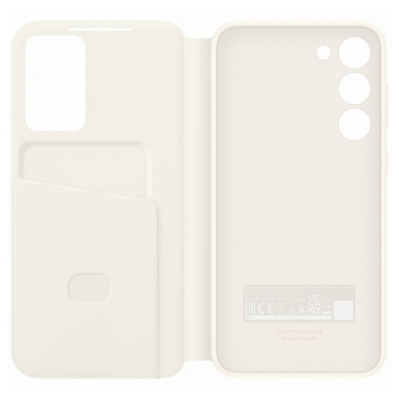 „Samsung Galaxy S23+ Smart View“ piniginės dėklas, kreminis