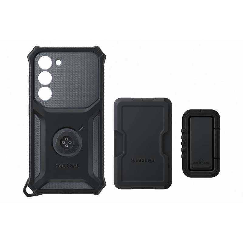 Šarvuotas dangtelis su stovu Samsung Galaxy S23 Rugged Gadget Case, pilkas
