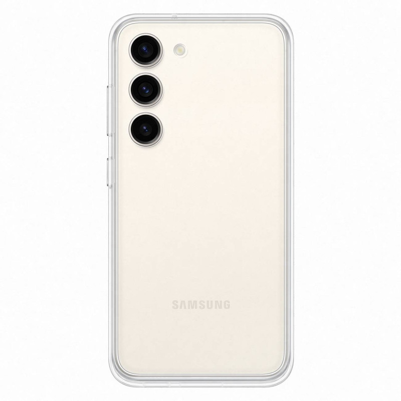 
Samsung Galaxy S23 Frame Cover dėklas su keičiamomis nugarėlėmis, baltas
