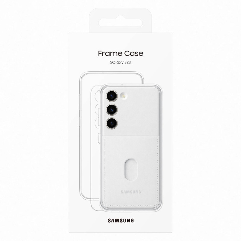 
Samsung Galaxy S23 Frame Cover dėklas su keičiamomis nugarėlėmis, baltas
