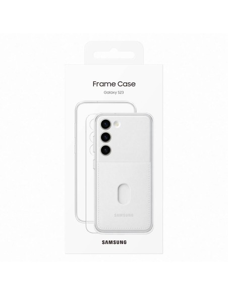 
Samsung Galaxy S23 Frame Cover dėklas su keičiamomis nugarėlėmis, baltas
