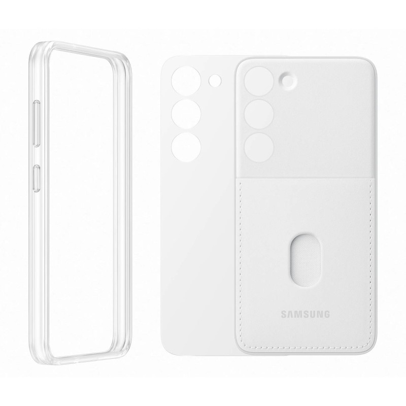 
Samsung Galaxy S23 Frame Cover dėklas su keičiamomis nugarėlėmis, baltas
