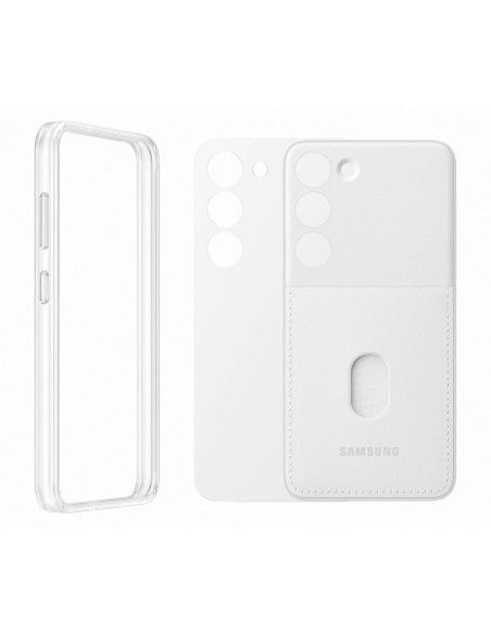 
Samsung Galaxy S23 Frame Cover dėklas su keičiamomis nugarėlėmis, baltas
