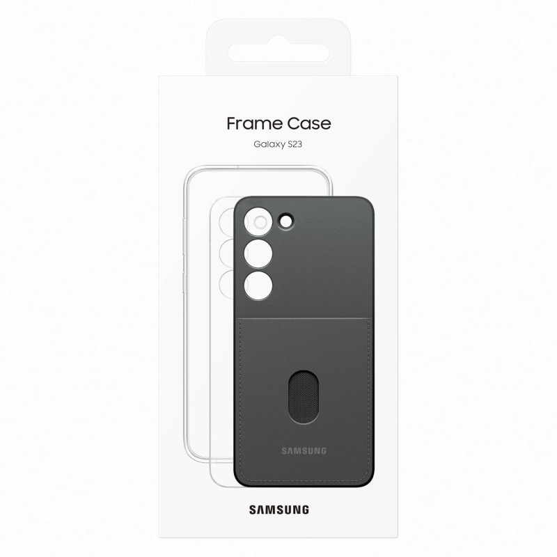 Samsung Galaxy S23 Frame Cover dėklas su keičiamomis nugarėlėmis, juodas