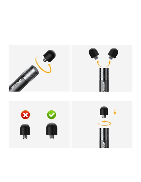 Pasyvus rašiklis, skirtas išmaniojo telefono planšetiniam kompiuteriui, juodas