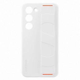 
Silikoninis dėklas su rankiniu dirželiu, skirtas Samsung Galaxy S23 Silicone Grip Cover, baltas
