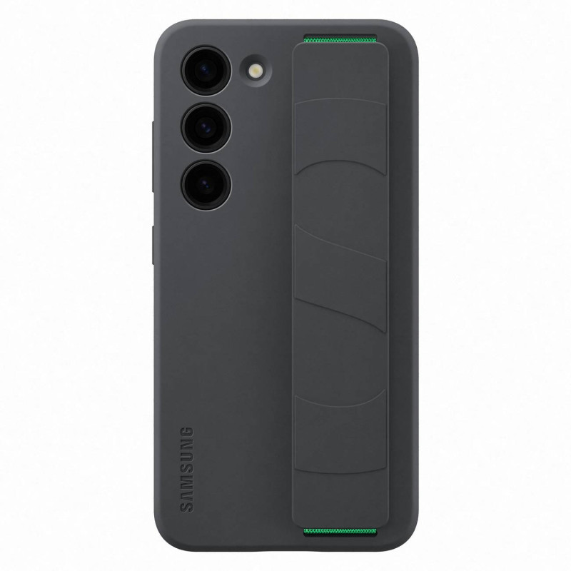 
Silikoninis dėklas su rankiniu dirželiu, skirtas Samsung Galaxy S23 Silicone Grip Cover, juodas
