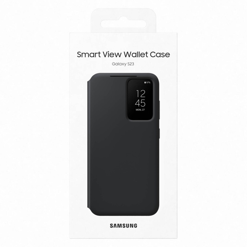 Dėklo dangtelis su atvartu, piniginė Samsung Galaxy S23 kortelei, juoda