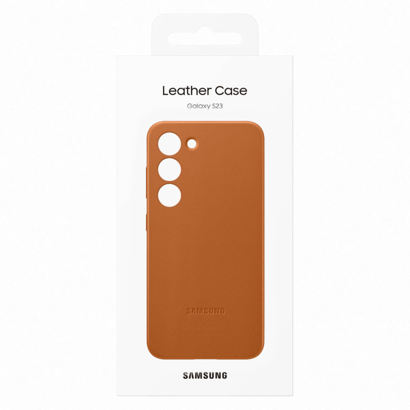 Natūralios odos dėklas skirtas Samsung Galaxy S23 Leather Cover kupranugariui