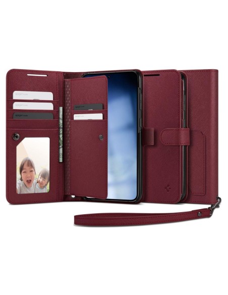 
Galaxy S23+ Wallet S Plus piniginės dėklas ir kortelių laikiklis, bordo spalvos
