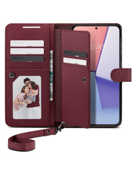 
Galaxy S23+ Wallet S Plus piniginės dėklas ir kortelių laikiklis, bordo spalvos
