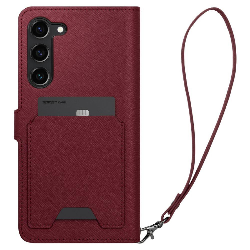 
Galaxy S23+ Wallet S Plus piniginės dėklas ir kortelių laikiklis, bordo spalvos

