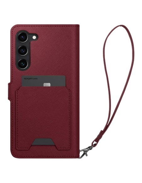 
Galaxy S23+ Wallet S Plus piniginės dėklas ir kortelių laikiklis, bordo spalvos

