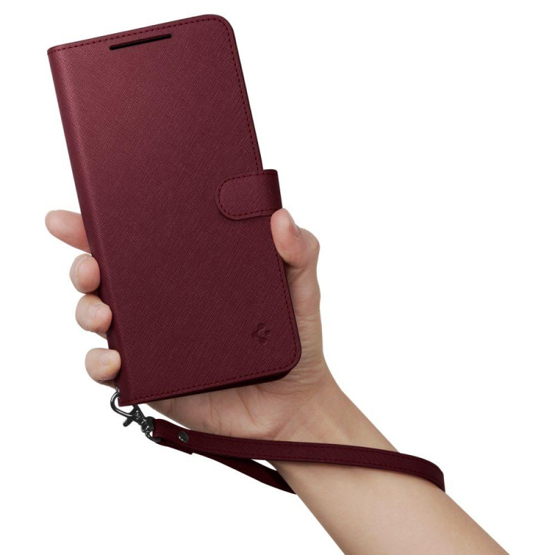 
Galaxy S23+ Wallet S Plus piniginės dėklas ir kortelių laikiklis, bordo spalvos
