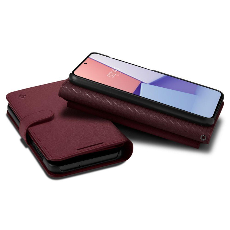 
Galaxy S23+ Wallet S Plus piniginės dėklas ir kortelių laikiklis, bordo spalvos
