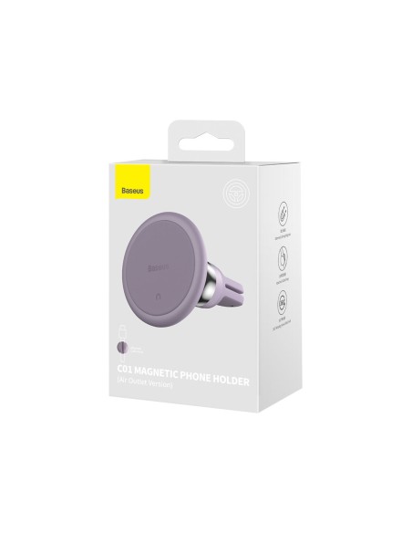 Magnetinis automobilinis išmaniojo telefono laikiklis ventiliacijos grotelėms C01 violetinė Magnetinis automobilinis išmaniojo telefono laikiklis ventiliacijos grotelėms C01 violetinė
