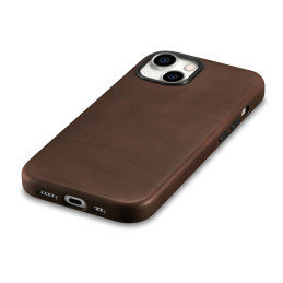
Odinis dėklo dangtelis iPhone 15 Plus Oil Wax Premium Leather MagSafe rudas
