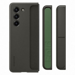 
Silikoninis dėklas Samsung Galaxy Z Fold 5 su stovu ir dirželiu, juodas
