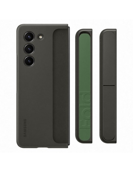 
Silikoninis dėklas Samsung Galaxy Z Fold 5 su stovu ir dirželiu, juodas
