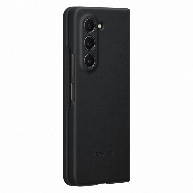 Dėklas iš ekologiškos odos, skirtas Samsung Galaxy Z Fold 5, juodas