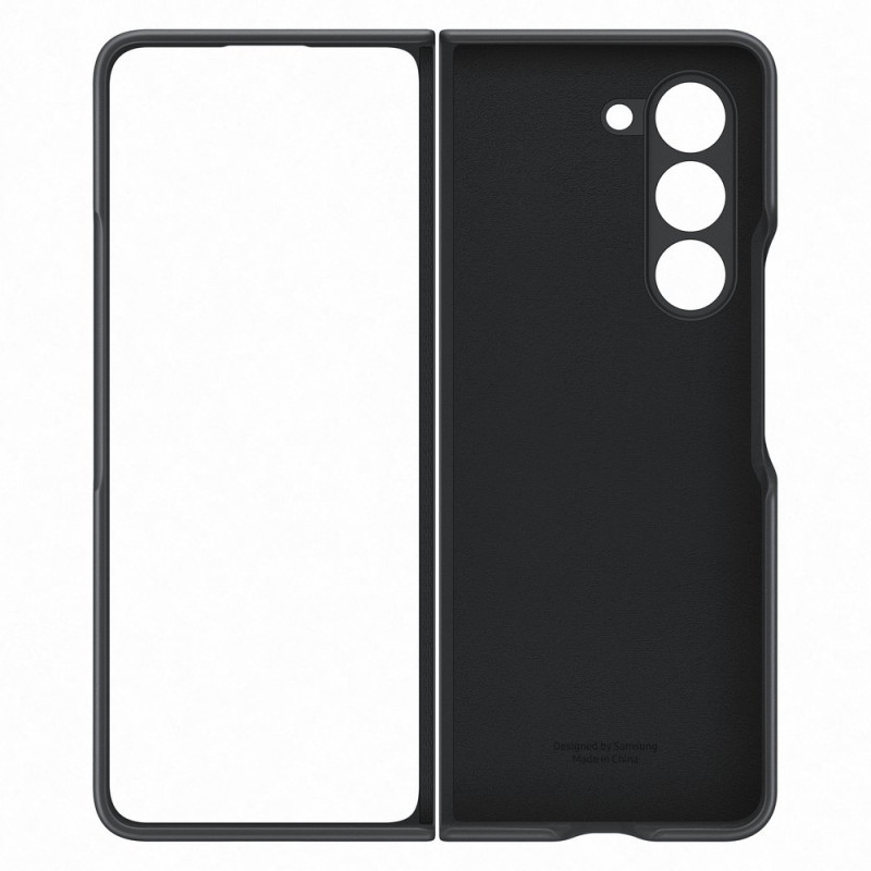 Dėklas iš ekologiškos odos, skirtas Samsung Galaxy Z Fold 5, juodas