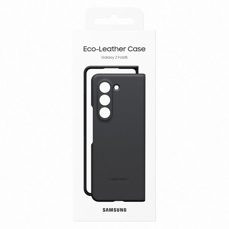 Dėklas iš ekologiškos odos, skirtas Samsung Galaxy Z Fold 5, juodas