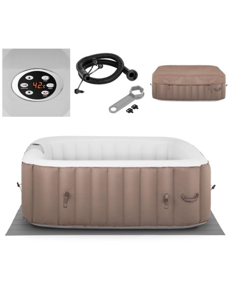 Sodo pripučiama sūkurinė vonia su masažu 6 asmenims 42C 900 l smėlio ir balta