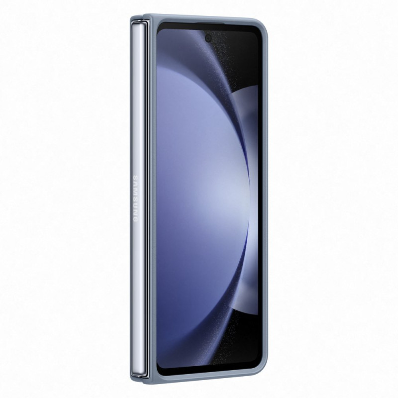 Ekologinės odos dėklas Samsung Galaxy Z Fold 5, mėlynas