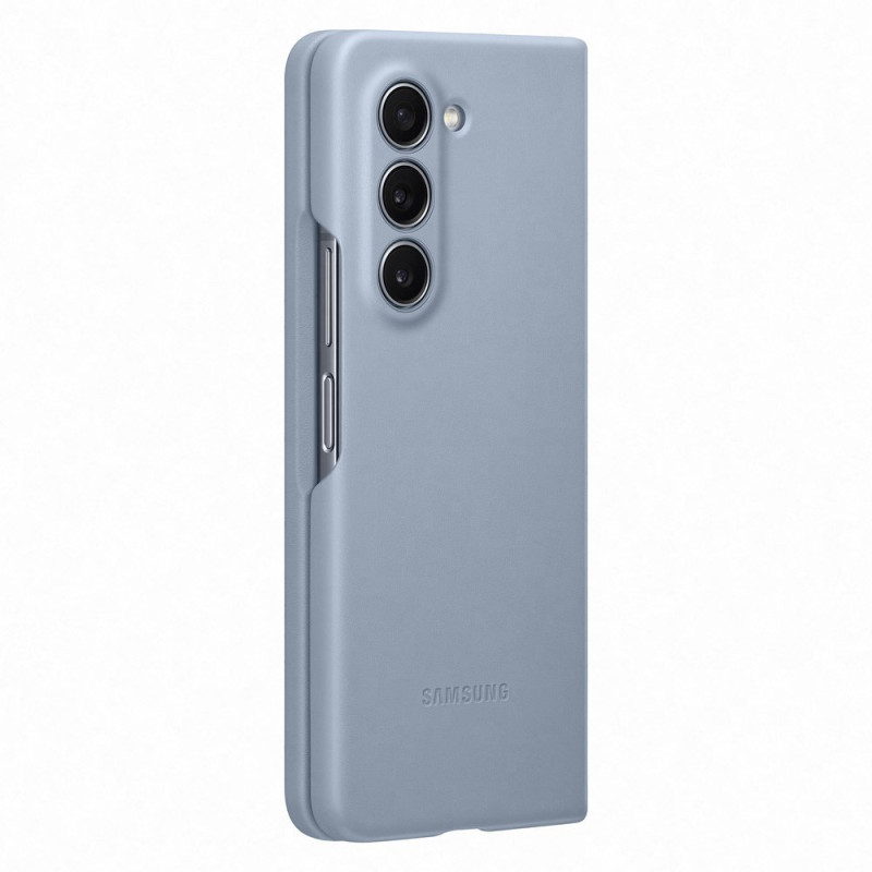Ekologinės odos dėklas Samsung Galaxy Z Fold 5, mėlynas