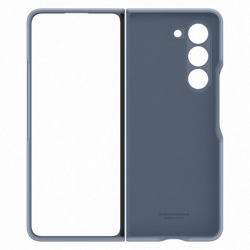 Ekologinės odos dėklas Samsung Galaxy Z Fold 5, mėlynas