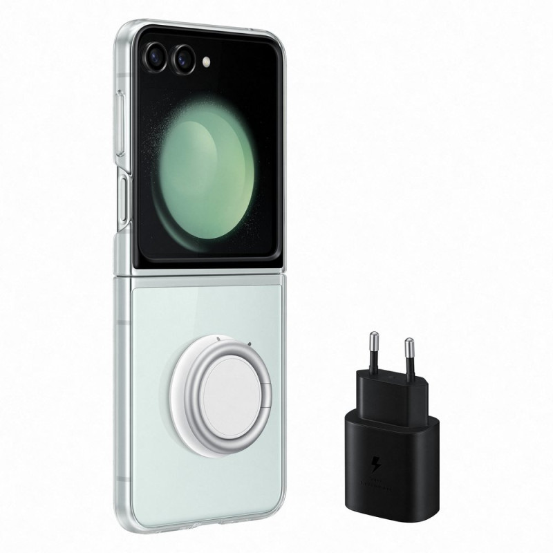 2 viename permatomas silikoninis dėklas, skirtas Samsung Galaxy Z Flip 5 + USB-C 25W sieninis įkroviklis
2 viename permatomas silikoninis dėklas, skirtas Samsung Galaxy Z Flip 5 + USB-C 25W sieninis įkroviklis