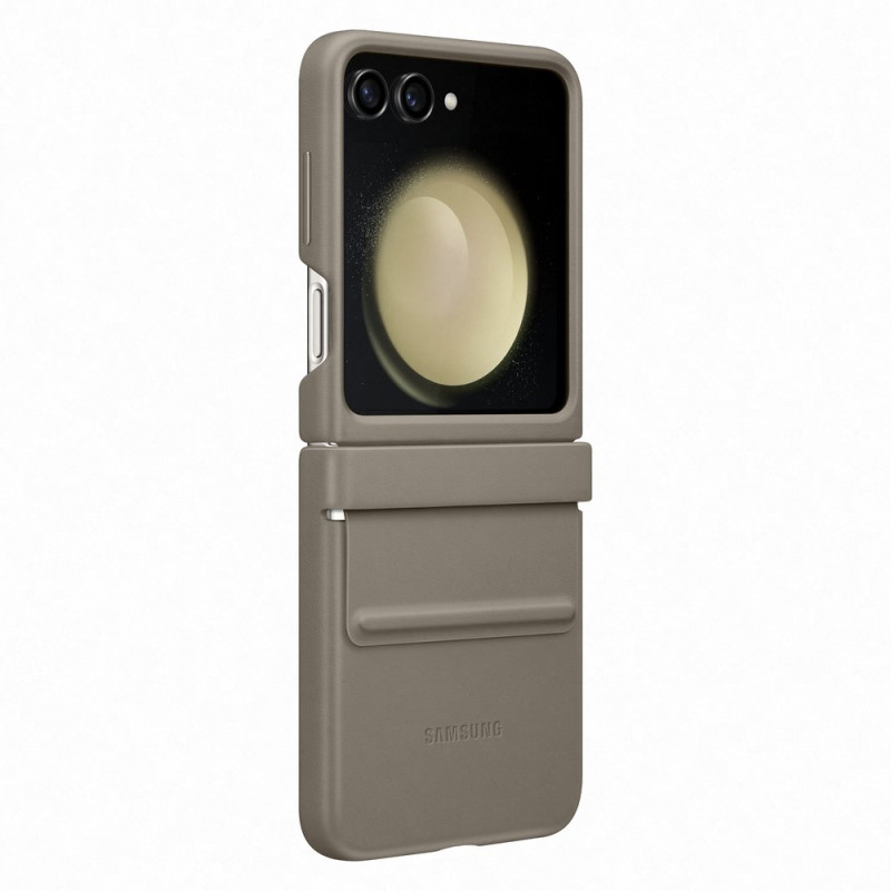 Rudas ekologiškos odos dėklas, skirtas Galaxy Z Flip 5