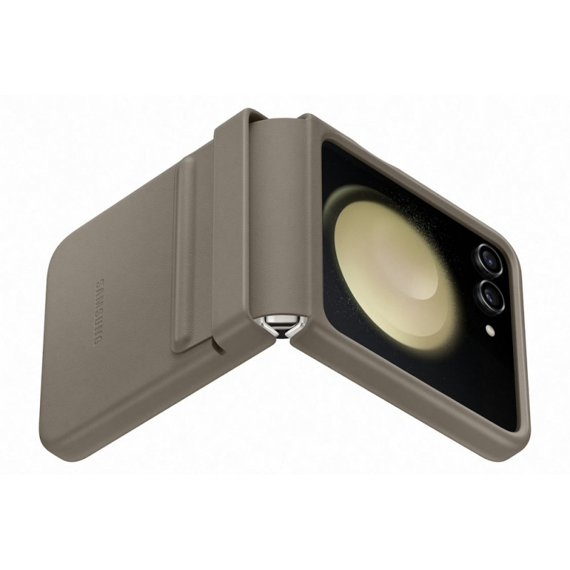 Rudas ekologiškos odos dėklas, skirtas Galaxy Z Flip 5
