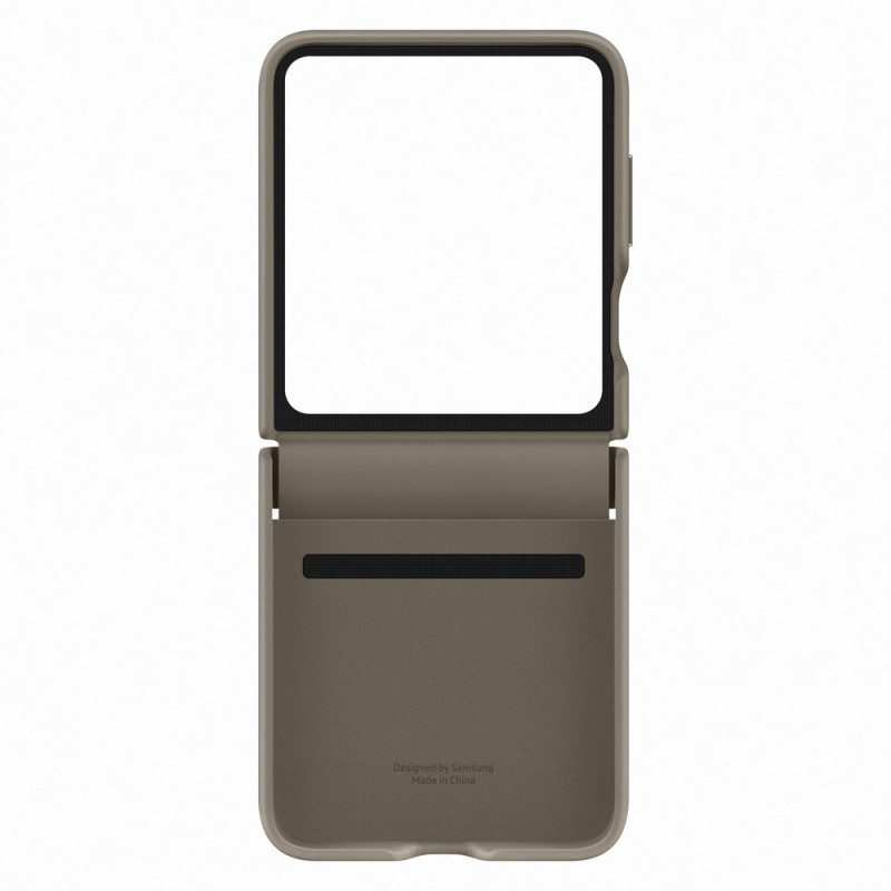 Rudas ekologiškos odos dėklas, skirtas Galaxy Z Flip 5