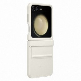 
Kreminės spalvos odinis dėklas, skirtas Galaxy Z Flip 5
