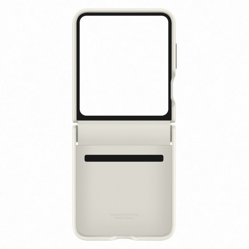 Kreminės spalvos odinis dėklas, skirtas Galaxy Z Flip 5