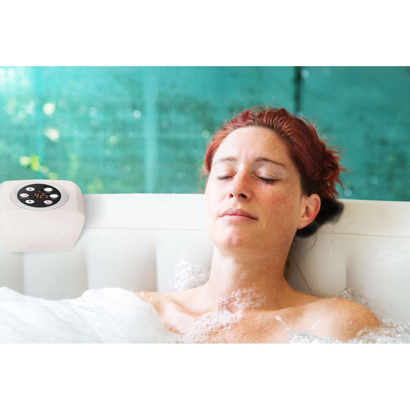 Sodo pripučiama sūkurinė vonia su masažu 6 asmenims 42C 900 l smėlio ir balta