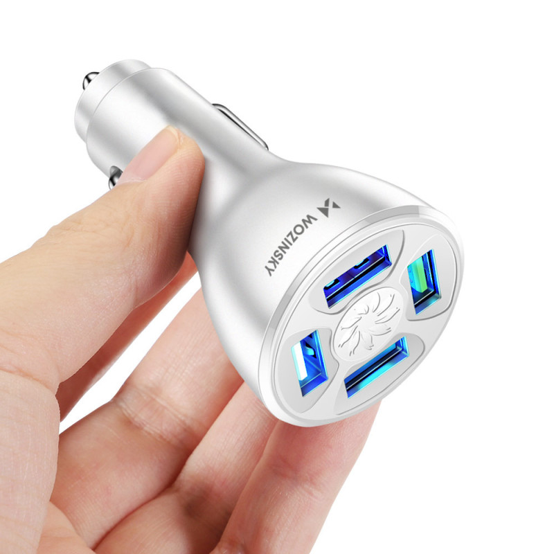 Automobilinis pakrovėjas 50W 4x USB-A QC baltas