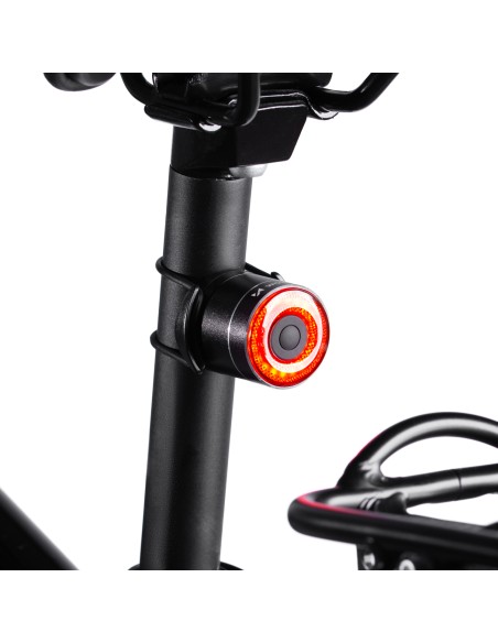 
LED USB-C galinis dviračio žibintas, raudonas žibintas, STOP jutiklis, juodas
