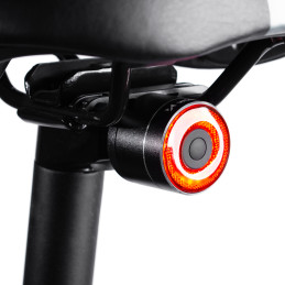 
LED USB-C galinis dviračio žibintas, raudonas žibintas, STOP jutiklis, juodas
