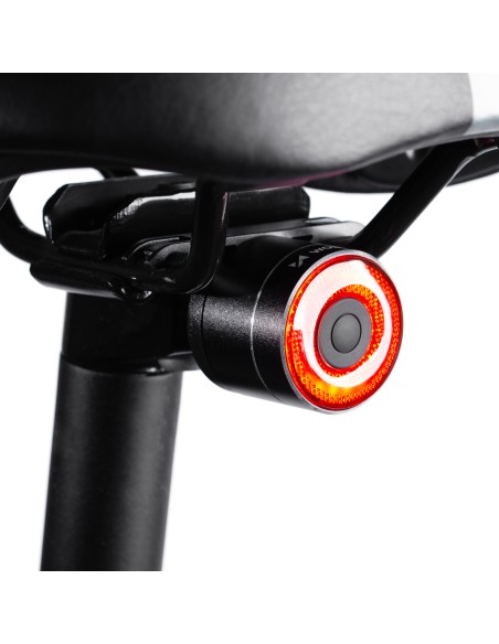 
LED USB-C galinis dviračio žibintas, raudonas žibintas, STOP jutiklis, juodas
