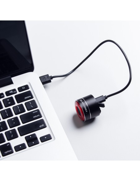 
LED USB-C galinis dviračio žibintas, raudonas žibintas, STOP jutiklis, juodas
