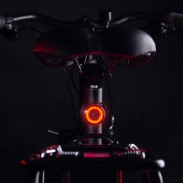 
LED USB-C galinis dviračio žibintas, raudonas žibintas, STOP jutiklis, juodas

